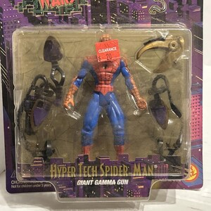 1996 ToyBiz Spiderman Marvel Hyper Tech Spider-Man with Giant Gamma Gun Figure image 3