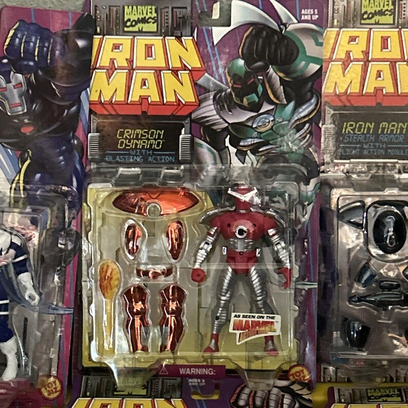 1995 Toy Biz Marvel Iron Man Stealth Actionfigur Lot Of 9 New On Card Bild 3