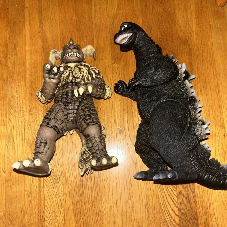 Godzilla & King Caesar Action Figures Bandai Toho A4 image 1