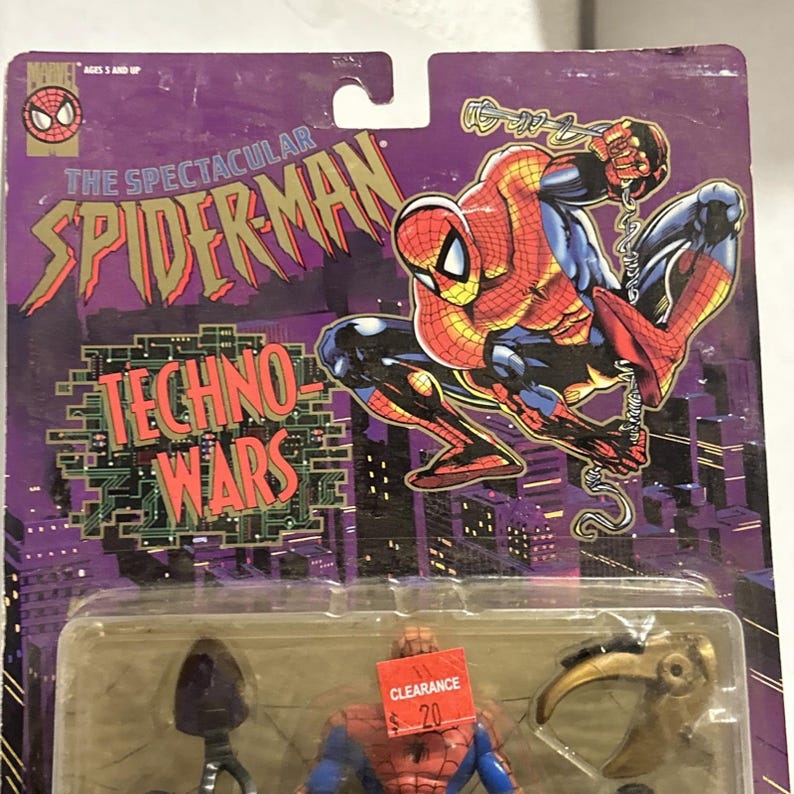 1996 ToyBiz Spiderman Marvel Hyper Tech Spider-Man with Giant Gamma Gun Figure image 2