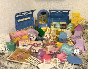 Lot de pièces de jeu et accessoires My Little Pony vintage G1
