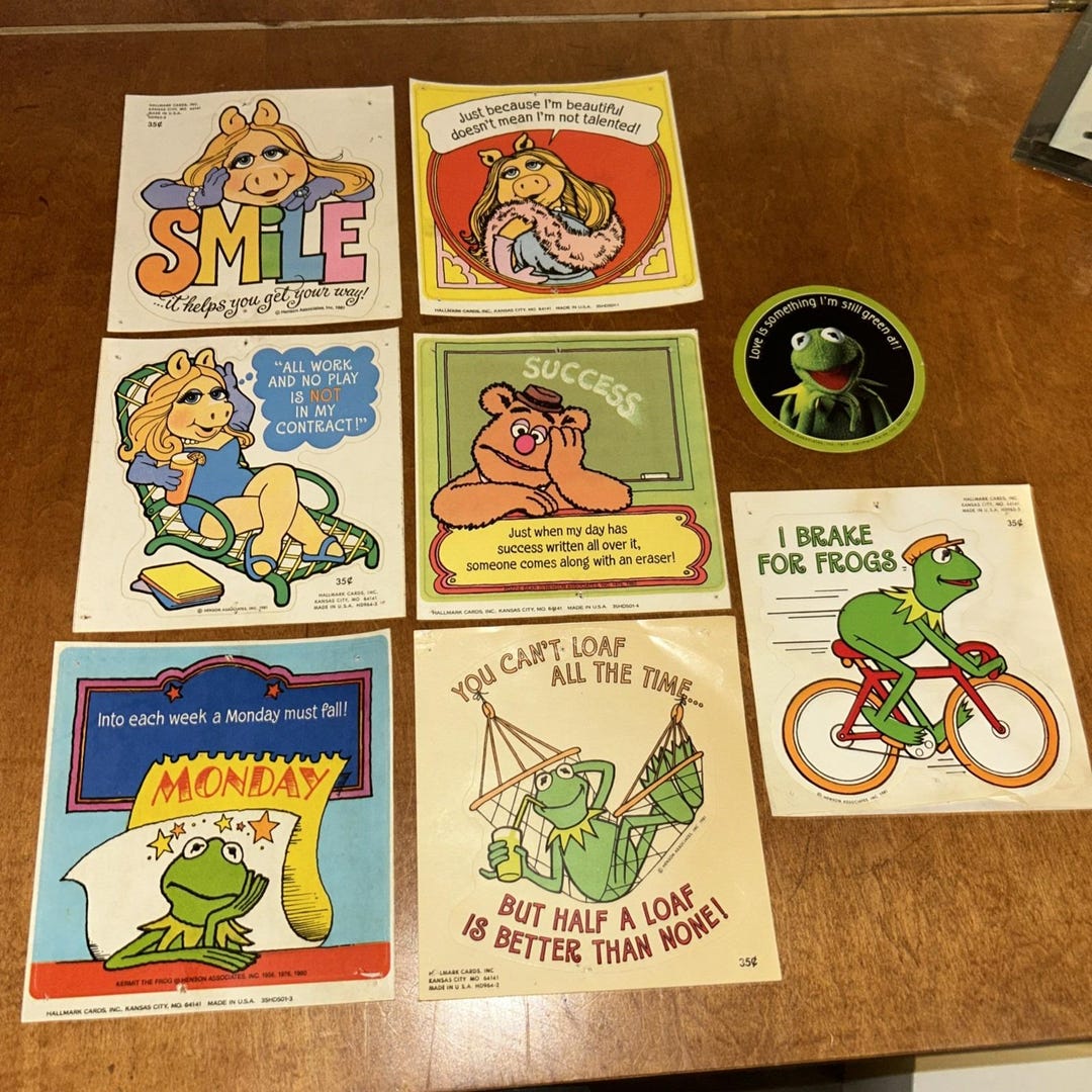 Vintage Muppets Show Hallmark Sticker Decal Lot 1980 Miss Piggy Kermit ...