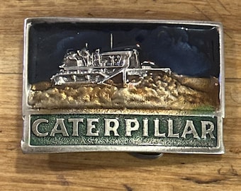 Vintage Caterpillar Cat TRACK-TYPE TRACTOR Belt Buckle 1970s D2