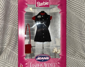 Barbie Fashion Avenue Authentic Jeans Vintage 1997 Dress New E4