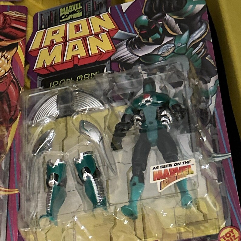 1995 Toy Biz Marvel Iron Man Stealth Actionfigur Lot Of 9 New On Card Bild 10