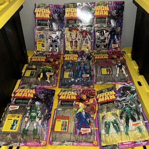 1995 Toy Biz Marvel Iron Man Stealth Actionfigur Lot Of 9 New On Card Bild 1