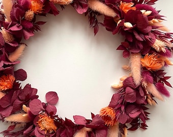 Kranz Trockenblumen Türkranz Herbst Wanddeko Naturkranz Handgefertigter  Boho Deko für Ihr Zuhause Helloween