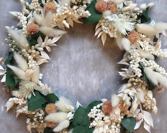 Kranz Trockenblumen Türkranz Herbst Wanddeko Naturkranz Handgefertigter Tischkranz Advent Deko