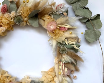 Sommerkranz Trockenblumen Türkranz Tischkranz Wanddeko Handgefertigter  Boho Deko für Ihr Zuhause Geschenkt  Hochzeitdeko