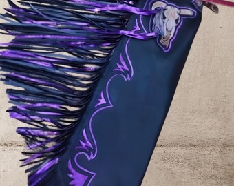 Handmade Leather Fringe Chinks, Western Suede Riding Chaps, Rodeo Gear