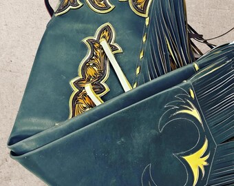 Handmade Leather Fringe Chinks, Western Suede Riding Chaps, Rodeo Gear