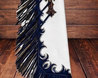 Handmade Leather Fringe Chinks Chaps: Unisex Western Riding Wear
