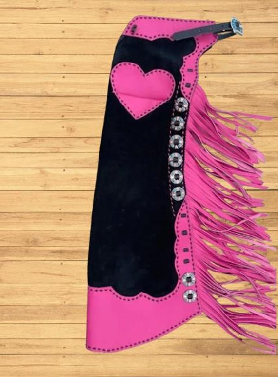 Handmade Suede Leather Fringe Chaps: Western Riding Wear