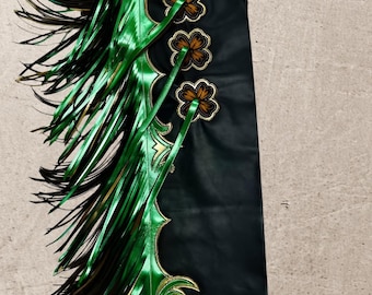 Handmade Leather Fringe Chaps, Western Suede Rodeo Gear