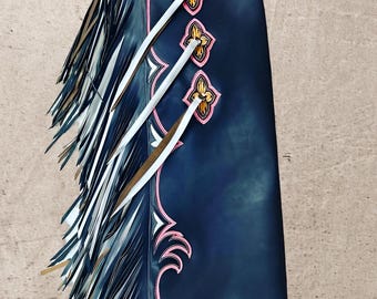 Handmade Leather Fringe Chinks, Western Suede Riding Chaps, Rodeo Gear