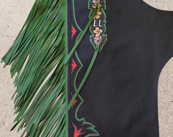 Handmade Leather Fringe Chinks, Western Riding Chaps, Rodeo Gear