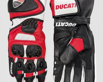Ducati läderhandskar för motorcykel: Skyddsutrustning för racingcyklister