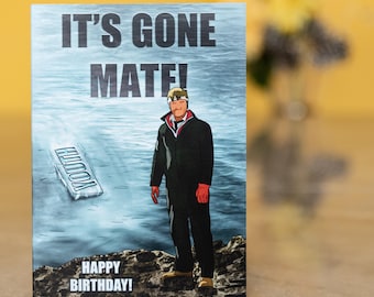 Tim Key Taskmaster Birthday Card | Funny Quote | “It's Gone Mate” | Comedy Card for Fans | Blank 5x7 with envelope | Eco Friendly
