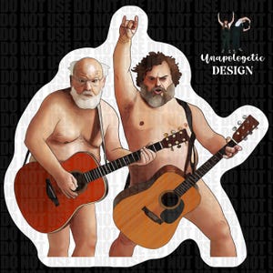 Tenacious D Aufkleber | Sticker für Musik-Fans/Metal-Fans | Jack Black und Kyle Gass | ca. 7,5cm x 7,5cm | Matte Oberfläche