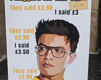 Phil Wang Taskmaster TV Show Card | For Birthday or Other Occasions | “I Haggled For This Card” | Blank 5x7 | Eco Friendly