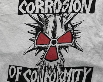 Corrosion of Conformity Vintage Rare T Shirt, Faded White Tee, Big