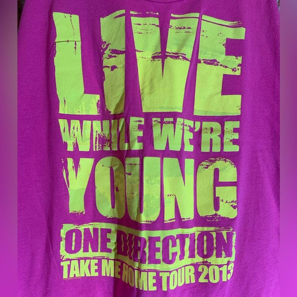 One Direction Medium Pink Graphic Vintage Preowned Tank Top