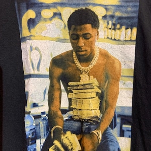 NBA YoungBoy small black graphic T-shirt