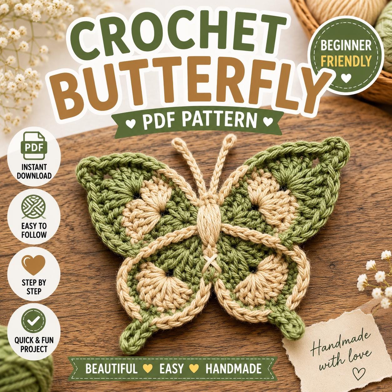 22 Crochet Patterns for Motifs and Appliques to Stitch, Layer, and Decorate 5 Crochet Butterfly Applique