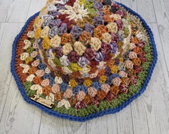 Handmade Crochet Cotton Summer Bucket Hat, Spring Break Beach Vibe Outfit Accessory, Size Adult, Color Scrappy Neutrals