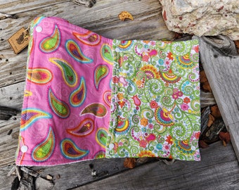 Unpaper Towels, Reusable Paper Towels, Paperless Towels, Rolled Kitchen Towel Set, Decorative Towels - Rainbow Paisley, Set of 8