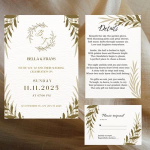 Suite, Wildflower Wedding Invitation Template, Printable Wedding Invitation, Wedding Invitation, Floral Wreath, Save the Date card, DIY