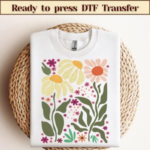 Wildblumen Dtf, Vintage Blumen Dtf, Floral Dtf, Wilde Blumen Dtf, Blumen Dtf, Damen Hemden, beste Freundin Geschenk, druckfertig, Dtf transfer