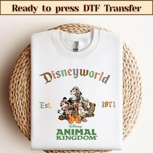 Animal Kingdom Disneyworld DTF Transfer Ready to Press,Mickey Dtf,Disney Safari DTF Transfers, Disney DTF Print Heat Transfer, Disney Shirts
