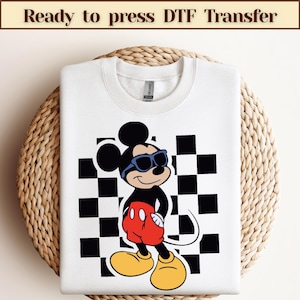 Mickey Mouse Checker Beach Sunglasses Dtf, Mickey Kids Dtf, Youth Disney Dtf, Boy&#39;s Disney Dtf, Brother Sister Kids Disney Dtf