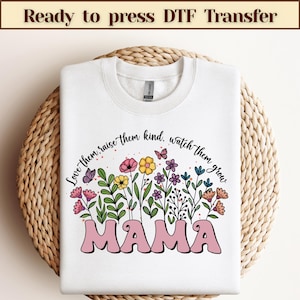 Love Them Raise Them Kind Watch Them Grow Mama Dtf Transfer,Groovy Floral Mama Transfer, Mothers Day Dtf,Mama Ready to Press,Wildflowers Dtf