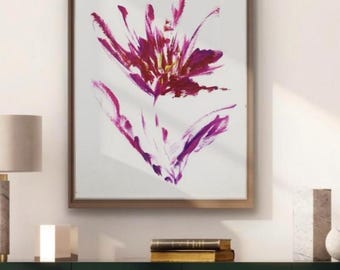 Floral Framed Print Abstract Painting Modern Wall Art for Bedroom Design Salon Artwork Office Decor Floral Decor Boho Home Art Gift For Her