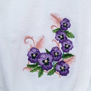 Sweatshirt Jacket, Woman jacket, Women's clothing, Embroidered Pansies, Pansy sweatshirt jacket, Pansies sweatshirt, Purple Pansies jacket