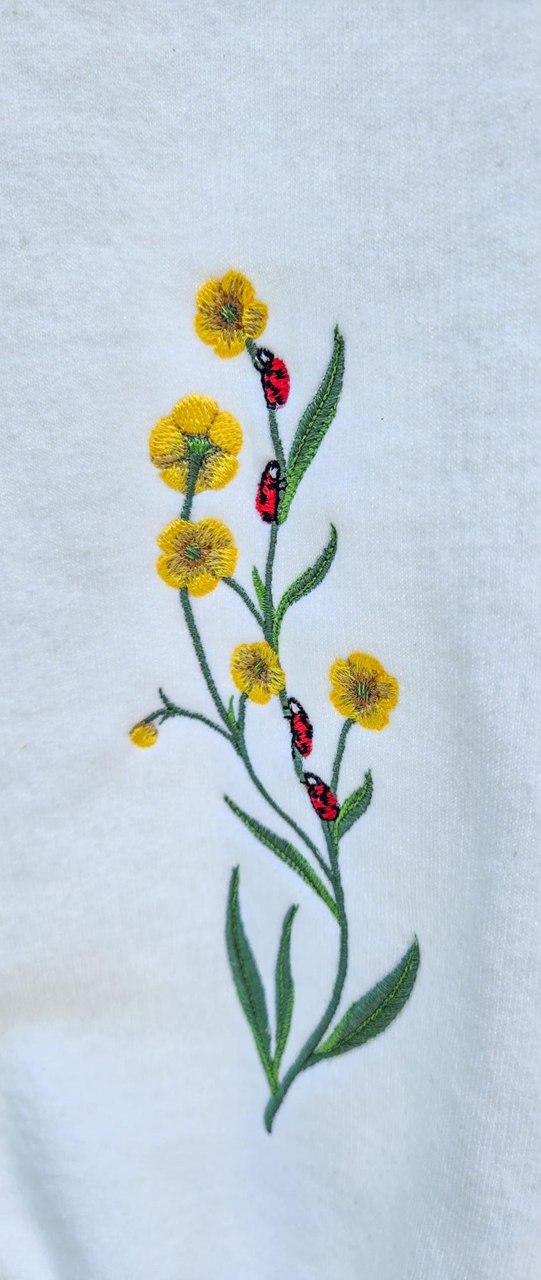 Ladybug Pattern Jacket Embroidered Sweatshirt Jacket: Ladybugs - Etsy