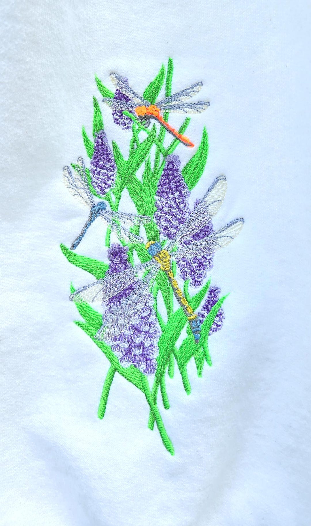 Embroidered Sweatshirt Jacket: Dragonflies - Etsy