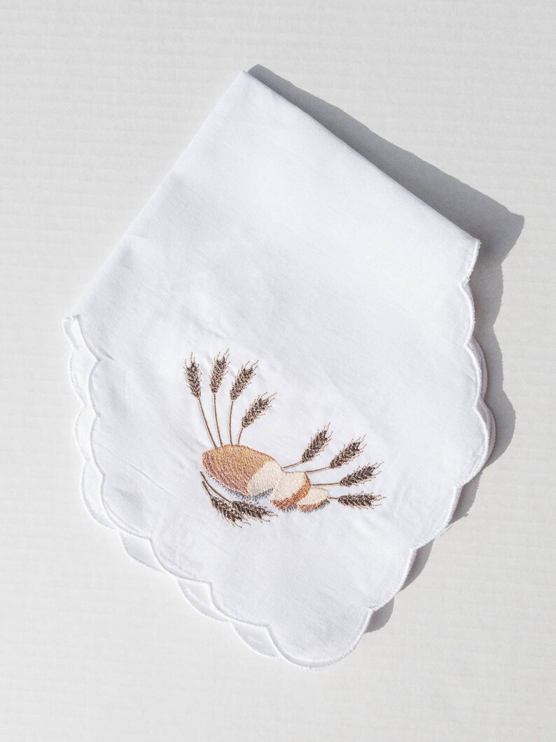 Embroidered Linen Bread Basket Liner With Bread Etsy