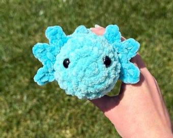 Handmade Crochet Axolotl Plush, Chenille Amigurumi Desk Pet, Soft Stuffed Animal Toy