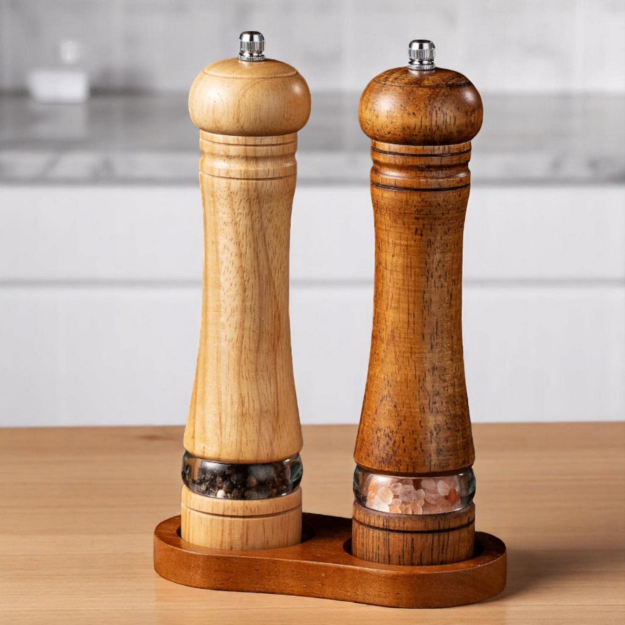 Ensemble Sel & Poivre En Bois Et Verre – Upcyclé, Fait Main UK