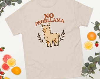 No Probllama Llama T-Shirt, Funny Pun Graphic Tee
