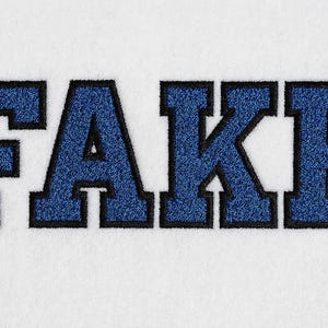 College lettertype faux chenille machineborduurbestand alfabet