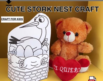 Cute Stork Nest Craft – Fun 3D Printable Paper Activity for Kidsو  Arts and Crafts for kids