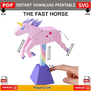 Printable The Fast Horse Movement - Interactive SVG & PDF Templates for Paper Crafts - Downloadable Files