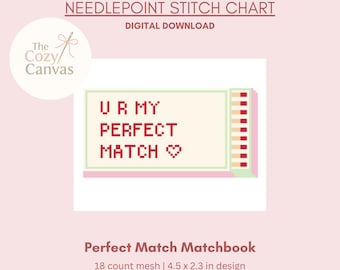 Gráfico digital de bordado Perfect Match Matchbook / Gráfico de puntadas digitales en PDF para lienzo de bordado