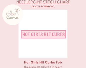 Hot Girls Hit Curbs Fob Digitale Nadelspitze Stickmuster | Digitale Stichvorlage PDF für die Stickarbeit
