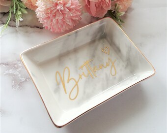 Personalized Bridesmaid Gift - Personalized Jewelry Dish - Personalized Trinket Dish - Bridal Shower Gift