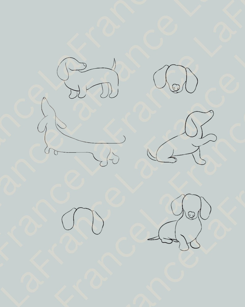 Wiener Dog Outline PNG SVG PDF – Dachshund Digital Download| Printable ...